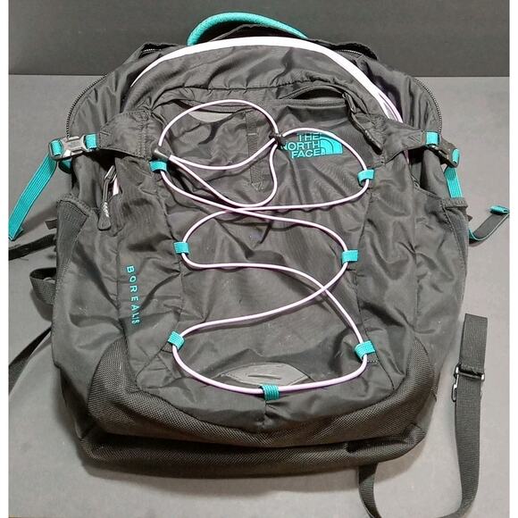 The North Face Borealis Backpack Hiking, Camping, School, Work Black Teal Purple - Picture 1 of 14